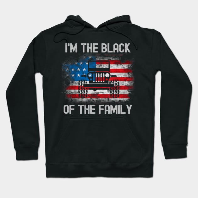 I'm The Black Jeep Of The Family Jeep American Flag Jeep Hoodie by Oska Like